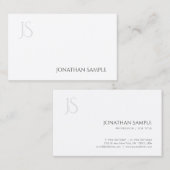 Moderne minimalistische elegante monogram in eenvo visitekaartje (Voorkant / Achterkant)