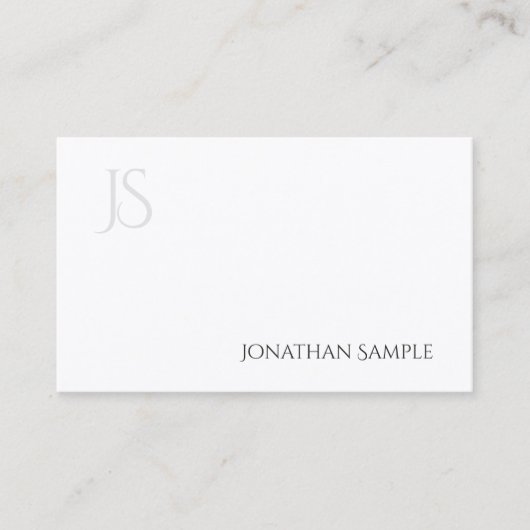 Moderne minimalistische elegante monogram in eenvo visitekaartje (Voorkant)