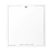 Moderne Minimalistische Elegante Monogram Notitieblok (Voorkant)