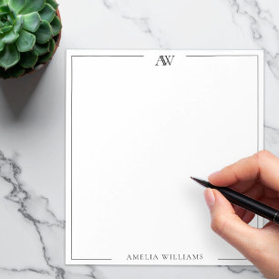 Moderne Minimalistische Elegante Monogram Notitieblok