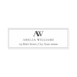 Moderne Minimalistische Elegante Monogram Retourad Zelfinktende Stempel