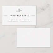 Moderne minimalistische elegante monogrammen Sjabl Visitekaartje (Voorkant / Achterkant)