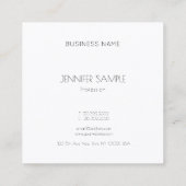 Moderne, minimalistische elegante ontwerpluxe Sjab Vierkante Visitekaartje (Achterkant)