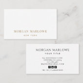 Moderne minimalistische elegante professionele gou visitekaartje (Voorkant / Achterkant)