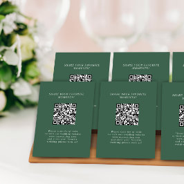 Moderne minimalistische elegante QR-code trouwfoto Informatiekaartje