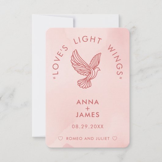 Moderne minimalistische elegante Romeo en Julia br Bedankkaart (Voorkant)