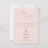 Moderne minimalistische elegante Romeo en Julia br Bedankkaart (Achterkant)