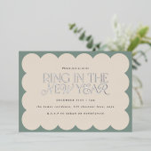 Moderne minimalistische elegante saliegroene retro folie feestdagenkaart (Staand Voorkant)