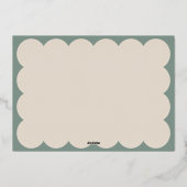 Moderne minimalistische elegante saliegroene retro folie feestdagenkaart (Achterkant)