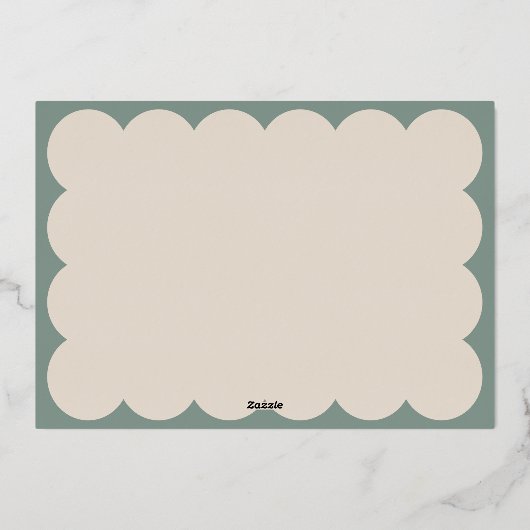 Moderne minimalistische elegante saliegroene retro folie feestdagenkaart (Achterkant)