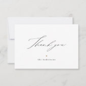 Moderne minimalistische elegante script bedankje bedankkaart (Voorkant)