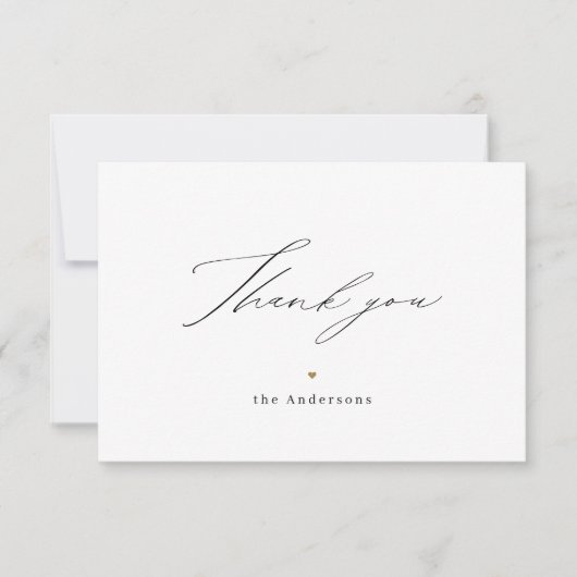 Moderne minimalistische elegante script bedankje bedankkaart (Voorkant)