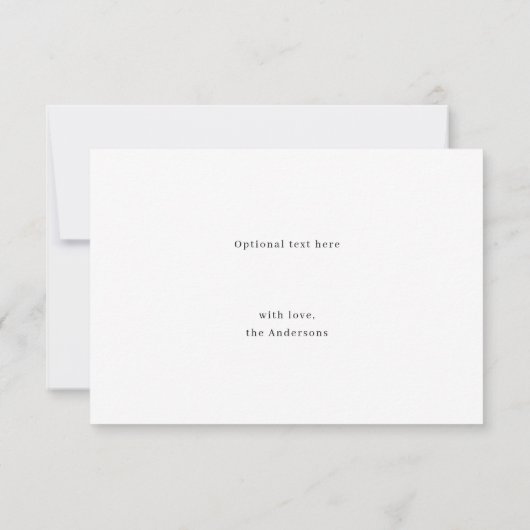 Moderne minimalistische elegante script bedankje bedankkaart (Achterkant)