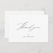 Moderne minimalistische elegante script bedankje bedankkaart (Voorkant / Achterkant)