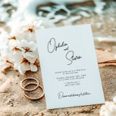 Moderne minimalistische elegante script bruiloft kaart