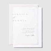 Moderne minimalistische elegante script bruiloft vellum uitnodigingen (Offset)