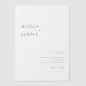 Moderne minimalistische elegante script bruiloft vellum uitnodigingen (Voorkant)