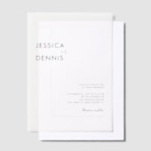 Moderne minimalistische elegante script bruiloft vellum uitnodigingen (Offset)