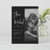 Moderne Minimalistische Elegante Script Foto Bruil Kaart (Staand voorkant)