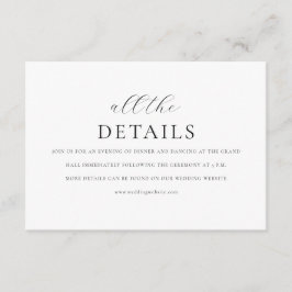 Moderne Minimalistische Elegante Script Huwelijksd Informatiekaartje