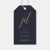 Moderne Minimalistische Elegante Script Monogram H Cadeaulabel (Achterkant)