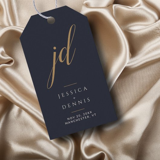 Moderne Minimalistische Elegante Script Monogram H Cadeaulabel
