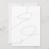 Moderne Minimalistische Elegante Scriptie Witgrijz Save The Date (Achterkant)