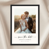 Moderne Minimalistische Elegante Scriptie Zwarte F Save The Date