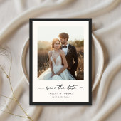Moderne Minimalistische Elegante Scriptie Zwarte F Save The Date