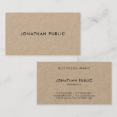 Moderne minimalistische elegante Sjabloon kraftpap Visitekaartje (Voorkant / Achterkant)