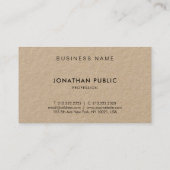 Moderne minimalistische elegante Sjabloon kraftpap Visitekaartje (Achterkant)