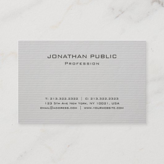 Moderne minimalistische elegante Sjabloon professi Visitekaartje (Achterkant)