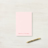Moderne minimalistische elegante stijlvolle blush post-it® notes (Op bureau)