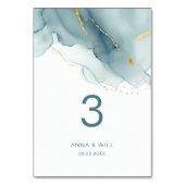 Moderne minimalistische elegante stoffige blauwe s kaart (Achterkant)