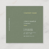 Moderne minimalistische elegante trendy kleuren Sj Vierkante Visitekaartje (Achterkant)