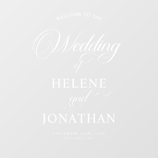 Moderne Minimalistische Elegante Trouw Welkom Raamsticker (Vel)