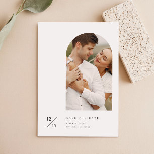Moderne Minimalistische Elegante Trouwfoto Budget Save The Date