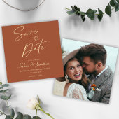 Moderne minimalistische elegante trouwfoto save the date