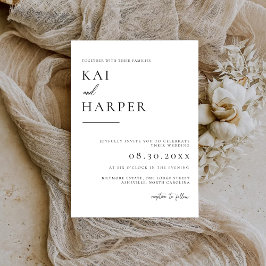 Moderne Minimalistische Elegante Trouwuitnodiginge Save The Date