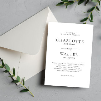 Moderne Minimalistische Elegante Trouwuitnodiginge Save The Date