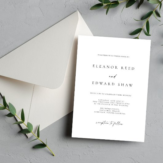 Moderne Minimalistische Elegante Trouwuitnodiginge Save The Date