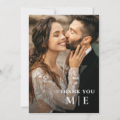 Moderne minimalistische elegante typografie Fotobr Bedankkaart (Voorkant)