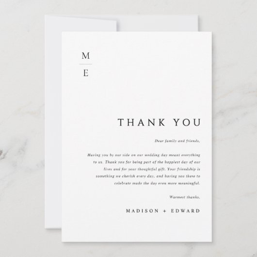 Moderne minimalistische elegante typografie Fotobr Bedankkaart (Achterkant)