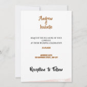 Moderne minimalistische elegante vakantie bruiloft save the date (Achterkant)