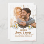 Moderne minimalistische elegante vakantie bruiloft save the date (Voorkant / Achterkant)