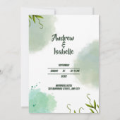 Moderne minimalistische elegante vakantie bruiloft save the date (Achterkant)