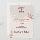 Moderne minimalistische elegante vakantie bruiloft save the date (Achterkant)