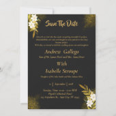 Moderne minimalistische elegante vakantie bruiloft save the date (Achterkant)