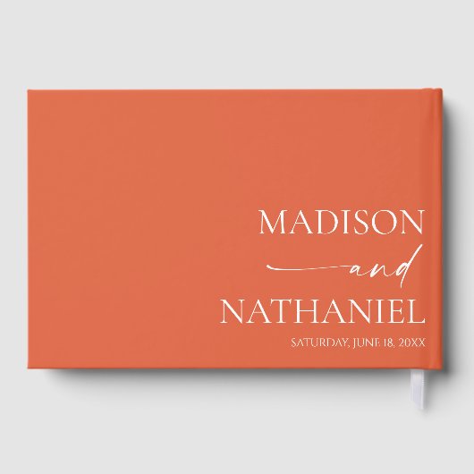 Moderne minimalistische elegante Verona Sunset bru Gastenboek (Achterkant)