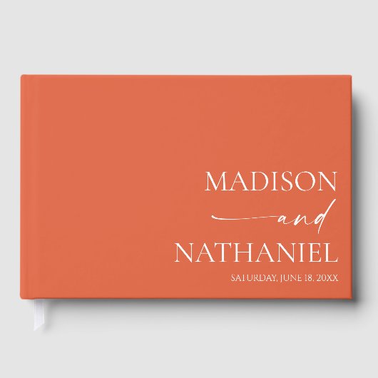 Moderne minimalistische elegante Verona Sunset bru Gastenboek (Voorkant)